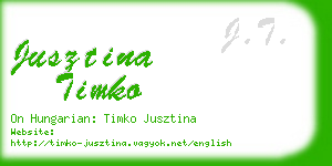 jusztina timko business card